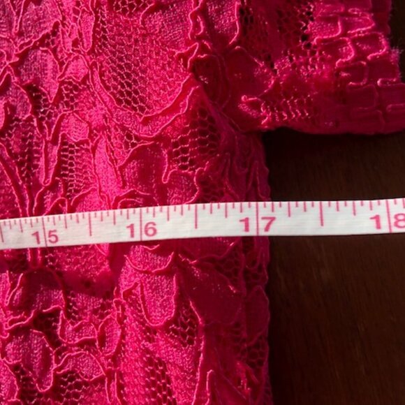 RALPH LAUREN Fuchsia Lace Sheath Short Sleeve Dress 10 - Picture 14 of 15